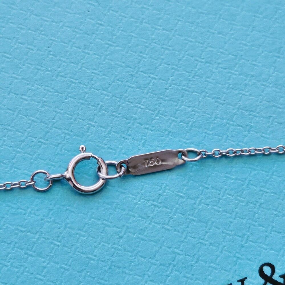 $4000 Tiffany & Co. 18k WG 1.59ctw Aquamarine & Diamond Lariat Pendant Necklace - Picture 5 of 8